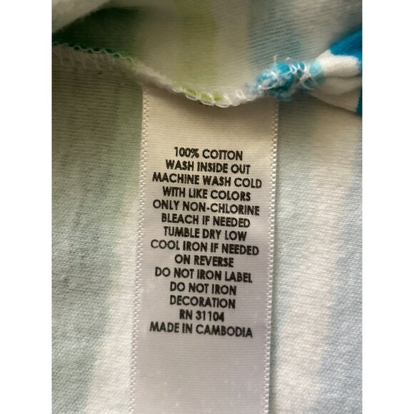 Kim Rogers Curvy 1X Striped Seahorse Tee Short Sleeve 100% Cotton Turquoise - Picture 6 of 8